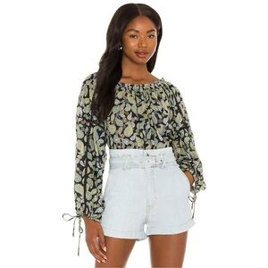 Intimately Free People Sheer Paisley Bodysuit Blouse Size Large NWT $78